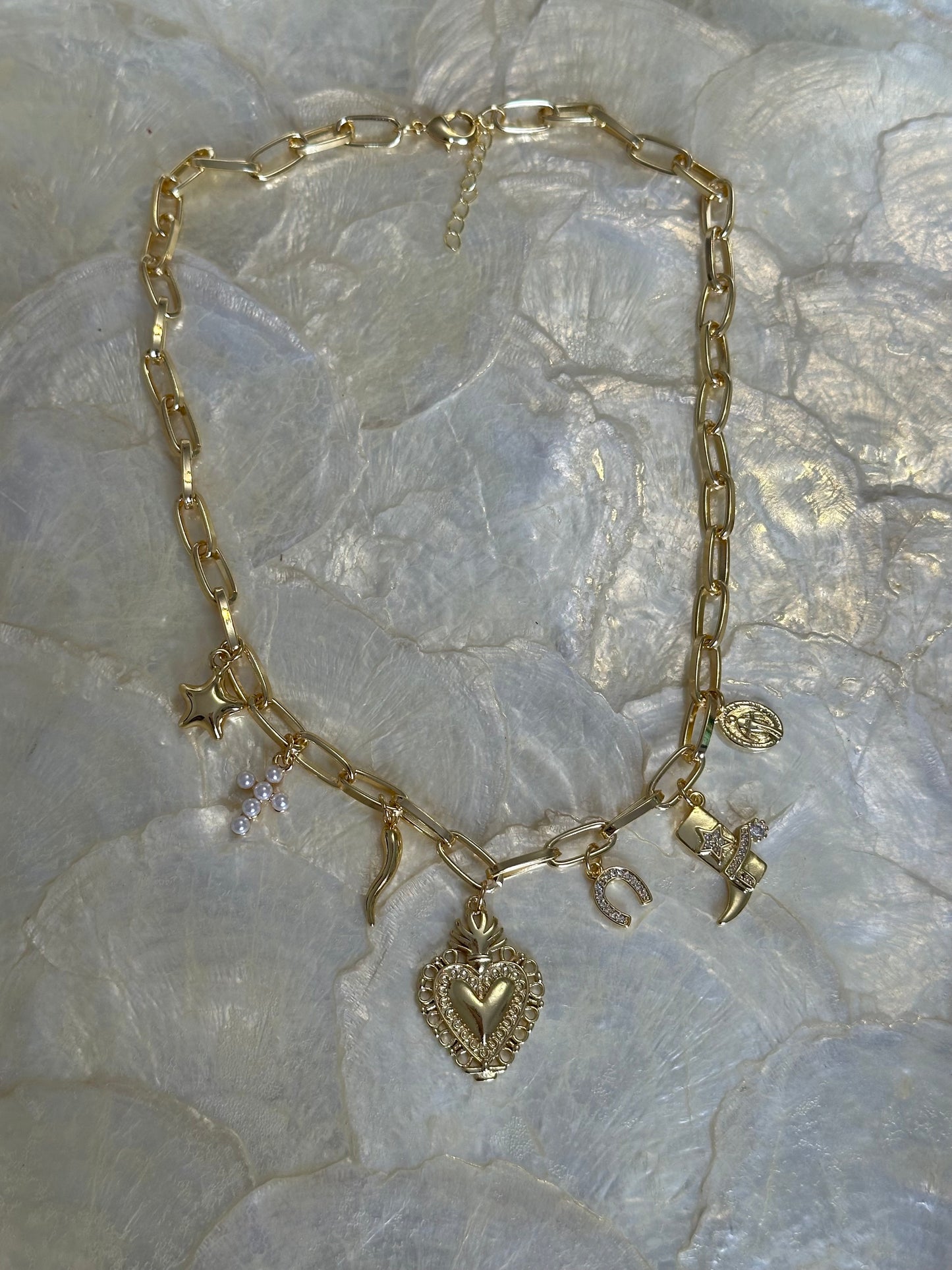 HEART OF GOLD CHARM NECKLACE